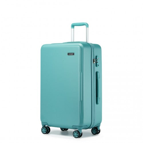 Kono 24 Inch Minimalist Hard Shell ABS+PC Check - In Suitcase with TSA Lock 360° Spinner Wheels - Blue