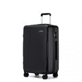Kono 24 Inch Minimalist Hard Shell ABS+PC Check - In Suitcase with TSA Lock 360° Spinner Wheels - Black