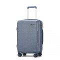 Kono 20 Inch Cabin Size Minimalist Hard Shell ABS+PC Carry - On Suitcase with TSA Lock 360° Spinner Wheels - Denim Blue