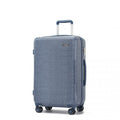 Kono 24 Inch Minimalist Hard Shell ABS+PC Check - In Suitcase with TSA Lock 360° Spinner Wheels - Denim Blue