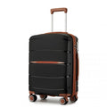 Kono 20 - Inch PP Modern Scratch - Resistant Cabin Suitcase with TSA Lock & Stylish Brown Accents - Black and Brown