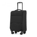 20 inch Women's Lightweight Softshell Suitcase with Spinner Wheels and Spacious Compartments - Black