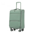 20 inch Women's Lightweight Softshell Suitcase with Spinner Wheels and Spacious Compartments - Green