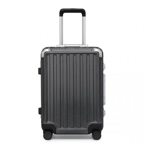 Supercase Durable 20 Inch PC Hardshell Aluminum Frame Suitcase With TSA Lock - Black