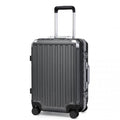 Supercase Durable 20 Inch PC Hardshell Aluminum Frame Suitcase With TSA Lock - Black