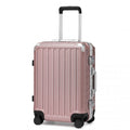Supercase Durable 20 Inch PC Hardshell Aluminum Frame Suitcase With TSA Lock - Nude