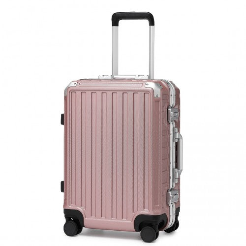 Supercase Durable 20 Inch PC Hardshell Aluminum Frame Suitcase With TSA Lock - Nude
