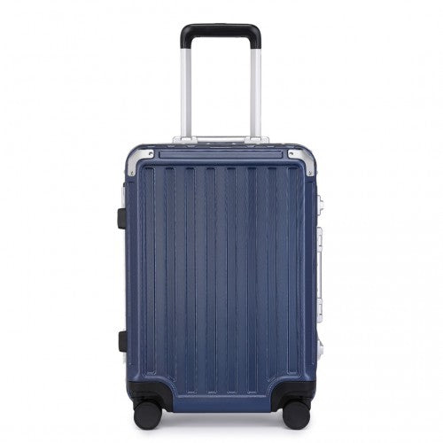 Supercase Durable 20 Inch PC Hardshell Aluminum Frame Suitcase With TSA Lock - Navy