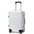 Supercase Durable 20 Inch PC Hardshell Aluminum Frame Suitcase With TSA Lock - White