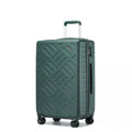 Supercase 24 Inch Sleek Geometric Pattern Hard Shell ABS+PC Check - In Suitcase with TSA Lock for Effortless Travel - Military Green