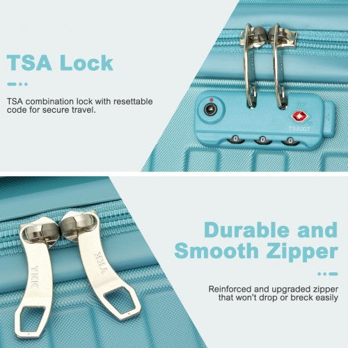 Supercase 24 Inch Sleek Geometric Pattern Hard Shell ABS+PC Check - In Suitcase with TSA Lock for Effortless Travel - Blue