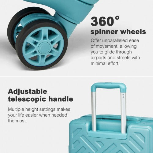 Supercase 24 Inch Sleek Geometric Pattern Hard Shell ABS+PC Check - In Suitcase with TSA Lock for Effortless Travel - Blue