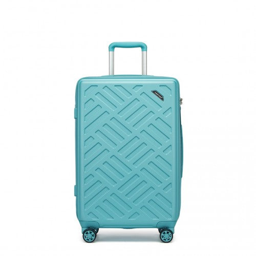 Supercase 24 Inch Sleek Geometric Pattern Hard Shell ABS+PC Check - In Suitcase with TSA Lock for Effortless Travel - Blue
