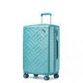 Supercase 24 Inch Sleek Geometric Pattern Hard Shell ABS+PC Check - In Suitcase with TSA Lock for Effortless Travel - Blue