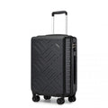Supercase 20 Inch Sleek Geometric Pattern Hard Shell ABS+PC Cabin Carry - On Suitcase with TSA Lock - Black