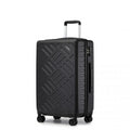 Supercase 24 Inch Sleek Geometric Pattern Hard Shell ABS+PC Check - In Suitcase with TSA Lock for Effortless Travel - Black
