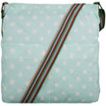 Miss Lulu Canvas Square Bag Polka Dot Light Blue