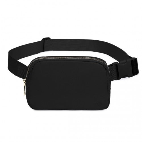 Miss Lulu Lightweight Stylish Water - Resistant Casual Bum Bag - Black
