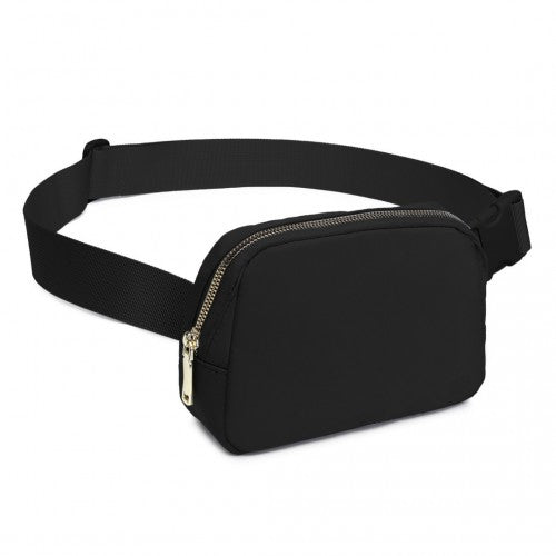Miss Lulu Lightweight Stylish Water - Resistant Casual Bum Bag - Black