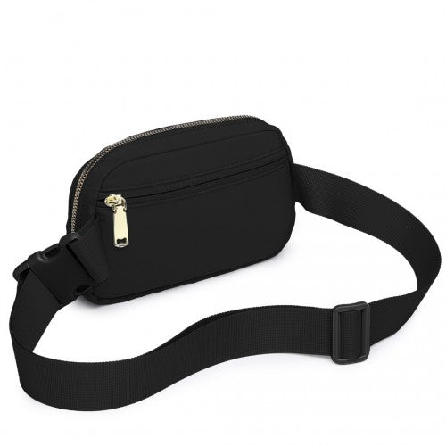 Miss Lulu Lightweight Stylish Water - Resistant Casual Bum Bag - Black
