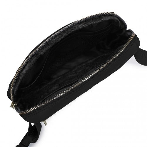 Miss Lulu Lightweight Stylish Water - Resistant Casual Bum Bag - Black