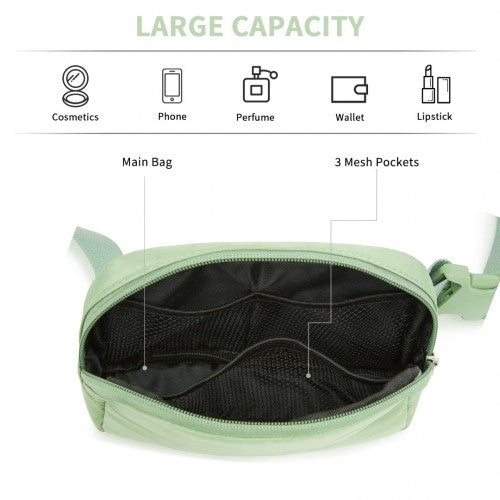 Miss Lulu Lightweight Stylish Water - Resistant Casual Bum Bag - Green
