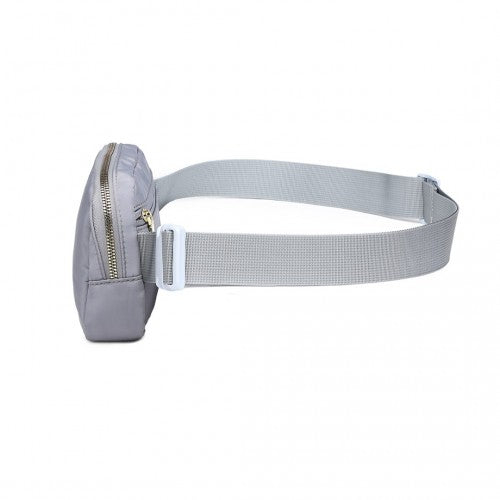 Miss Lulu Lightweight Stylish Water - Resistant Casual Bum Bag - Grey