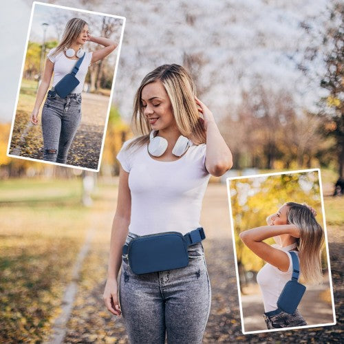 Miss Lulu Lightweight Stylish Water - Resistant Casual Bum Bag - Navy