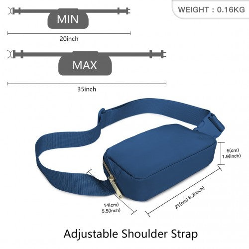 Miss Lulu Lightweight Stylish Water - Resistant Casual Bum Bag - Navy