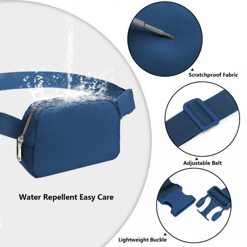 Miss Lulu Lightweight Stylish Water - Resistant Casual Bum Bag - Navy