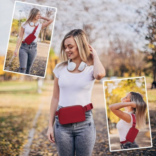 Miss Lulu Lightweight Stylish Water - Resistant Casual Bum Bag - Burgundy
