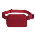 Miss Lulu Lightweight Stylish Water - Resistant Casual Bum Bag - Burgundy