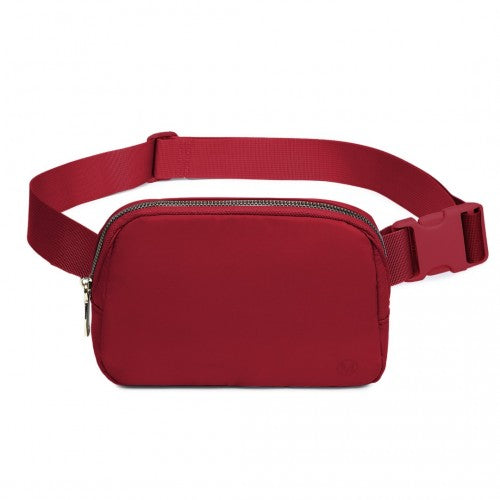 Miss Lulu Lightweight Stylish Water - Resistant Casual Bum Bag - Burgundy