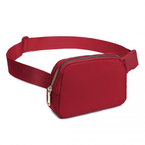 Miss Lulu Lightweight Stylish Water - Resistant Casual Bum Bag - Burgundy