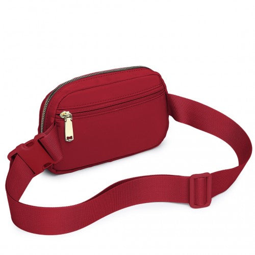 Miss Lulu Lightweight Stylish Water - Resistant Casual Bum Bag - Burgundy