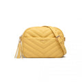 Miss LuLu Lightweight Quilted Leather Cross body Bag - Yellow