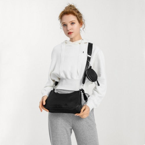 Miss Lulu Cross-Body Handbag with a Detachable Pouch - Khaki