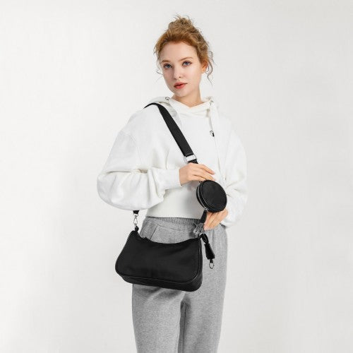 Miss Lulu Cross-Body Handbag with a Detachable Pouch - Khaki