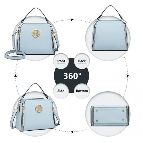 Miss Lulu Leather Look Practical Crossbody Bag - Blue