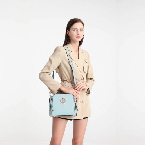 Miss Lulu Leather Look Practical Crossbody Bag - Blue