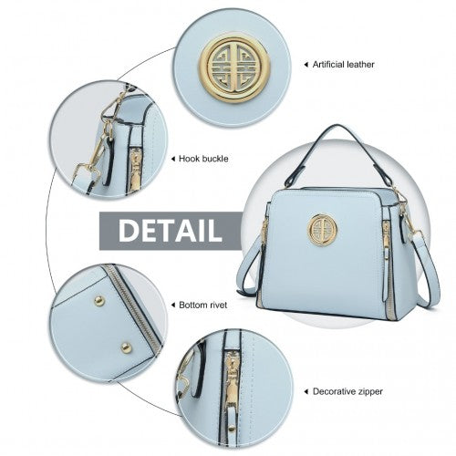 Miss Lulu Leather Look Practical Crossbody Bag - Blue