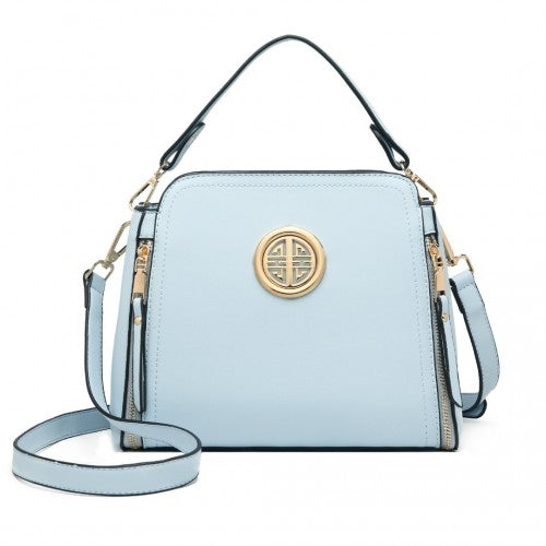 Miss Lulu Leather Look Practical Crossbody Bag - Blue