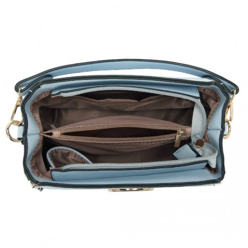 Miss Lulu Leather Look Practical Crossbody Bag - Blue