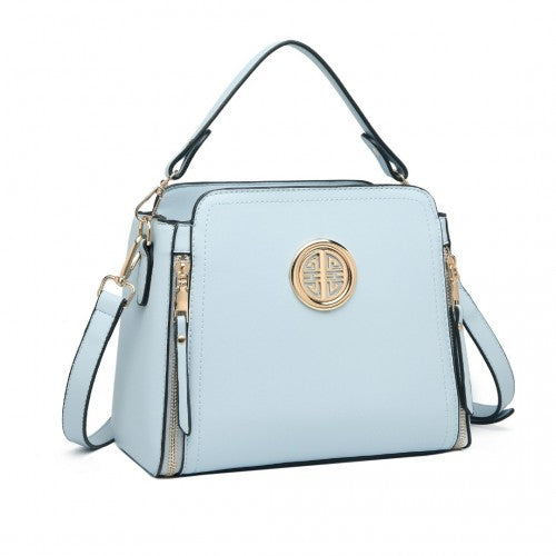 Miss Lulu Leather Look Practical Crossbody Bag - Blue