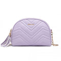 Miss Lulu Trendy Tassel Crossbody Bag - Purple