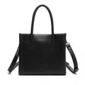 Miss Lulu Stylish PU Leather Handbag With Multi - Compartment Design - Black
