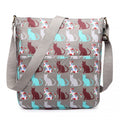 Miss Lulu Regular Matte Oilcloth Square Bag Cat Grey
