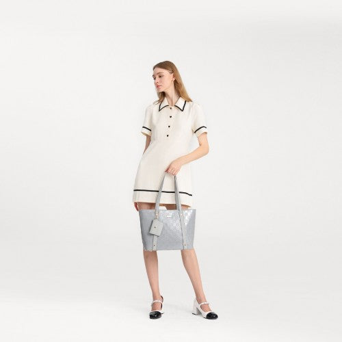Miss Lulu 4 Pieces Glossy Leather Tote Bag Set - Grey