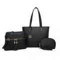Miss Lulu Elegant 3 - Piece Leather Look Tote Bag Set - Versatile & Chic for Every Occasion - Black