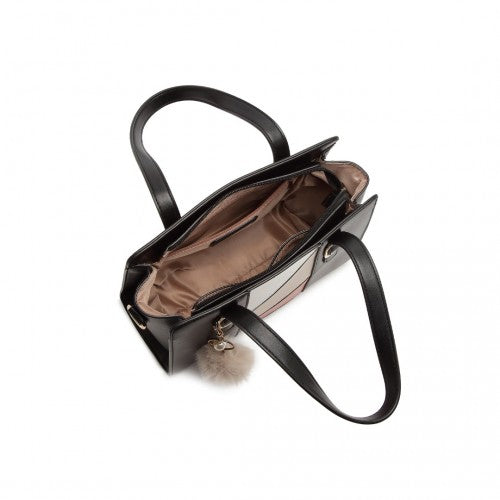 Miss Lulu Colour Block Cross - Body Handbag - Black